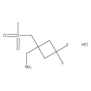 1-[3,3-Difluoro-1-(methanesulfonylmethyl)cyclobutyl]methanamine hydrochloride结构式