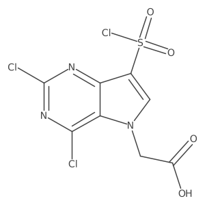2-[2,4-dichloro-7-(chlorosulfonyl)-5H-pyrrolo[3,2-d]pyrimidin-5-yl]acetic acid Structure