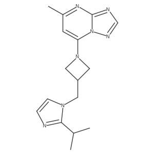 1-[(1-{5-methyl-[1,2,4]triazolo[1,5-a]pyrimidin-7-yl}azetidin-3-yl)methyl]-2-(propan-2-yl)-1H-imidazole结构式