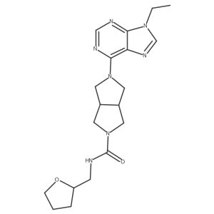 5-(9-ethyl-9H-purin-6-yl)-N-[(oxolan-2-yl)methyl]-octahydropyrrolo[3,4-c]pyrrole-2-carboxamide结构式
