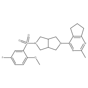 2-(5-fluoro-2-methoxybenzenesulfonyl)-5-{2-methyl-5H,6H,7H-cyclopenta[d]pyrimidin-4-yl}-octahydropyrrolo[3,4-c]pyrrole结构式