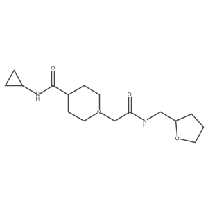 N-cyclopropyl-1-({[(oxolan-2-yl)methyl]carbamoyl}methyl)piperidine-4-carboxamide结构式