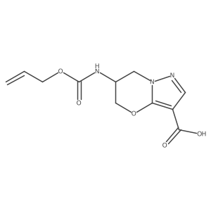 6-{[(prop-2-en-1-yloxy)carbonyl]amino}-5H,6H,7H-pyrazolo[3,2-b][1,3]oxazine-3-carboxylic acid结构式