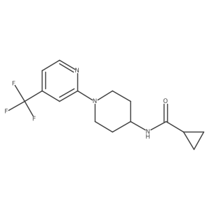 N-{1-[4-(trifluoromethyl)pyridin-2-yl]piperidin-4-yl}cyclopropanecarboxamide结构式
