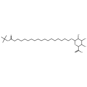 (2S,3S,4S,5R,6R)-6-((18-(tert-Butoxy)-18-oxooctadecyl)oxy)-3,4,5-trihydroxytetrahydro-2H-pyran-2-carboxylic acid结构式