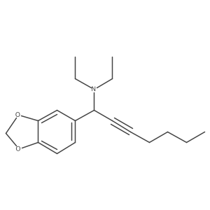 N,N-Diethyl-I+/--1-hexyn-1-yl-1,3-benzodioxole-5-methanamine结构式