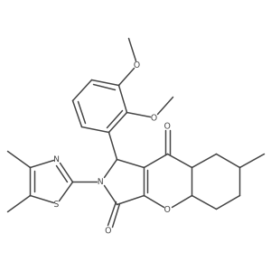 1-(2,3-dimethoxyphenyl)-2-(4,5-dimethyl-1,3-thiazol-2-yl)-7-methyl-4a,5,6,7,8,8a-hexahydro-1H-chromeno[2,3-c]pyrrole-3,9-dione Structure