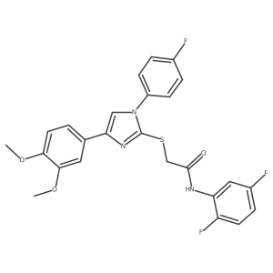 N-(2,5-difluorophenyl)-2-((4-(3,4-dimethoxyphenyl)-1-(4-fluorophenyl)-1H-imidazol-2-yl)thio)acetamide结构式
