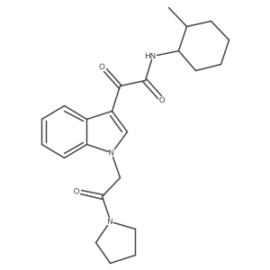 N-(2-methylcyclohexyl)-2-oxo-2-(1-(2-oxo-2-(pyrrolidin-1-yl)ethyl)-1H-indol-3-yl)acetamide Structure