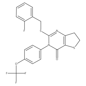 2-((2-fluorobenzyl)thio)-3-(4-(trifluoromethoxy)phenyl)-6,7-dihydrothieno[3,2-d]pyrimidin-4(3H)-one Structure