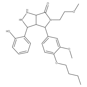 4-(4-Butoxy-3-methoxyphenyl)-3-(2-hydroxyphenyl)-5-(2-methoxyethyl)-1,2,3,3a,4,6a-hexahydropyrrolo[3,4-c]pyrazol-6-one结构式