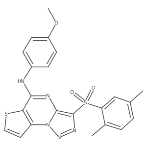 3-[(2,5-dimethylphenyl)sulfonyl]-N-(4-methoxyphenyl)thieno[2,3-e][1,2,3]triazolo[1,5-a]pyrimidin-5-amine结构式