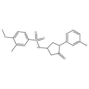 N-(1-(3-fluorophenyl)-5-oxopyrrolidin-3-yl)-4-methoxy-3-methylbenzenesulfonamide Structure