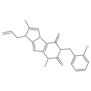 8-allyl-3-(2-chlorobenzyl)-1,7-dimethyl-1H-imidazo[2,1-f]purine-2,4(3H,8H)-dione结构式
