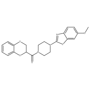 (2,3-Dihydrobenzo[b][1,4]dioxin-2-yl)(4-(6-methoxybenzo[d]thiazol-2-yl)piperazin-1-yl)methanone结构式