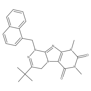 3-tert-butyl-7,9-dimethyl-1-[(naphthalen-1-yl)methyl]-1H,4H,6H,7H,8H,9H-[1,2,4]triazino[4,3-g]purine-6,8-dione Structure