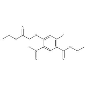 4-Ethoxycarbonylmethylsulfanyl-2-fluoro-5-nitro-benzoic acid ethyl ester结构式