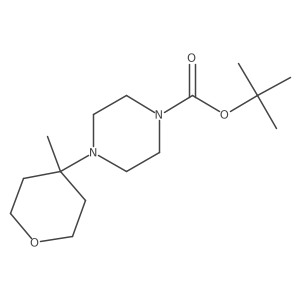 1,1-Dimethylethyl 4-(4-Methyltetrahydro-2H-pyran-4-yl)piperazine-1-carboxylate结构式