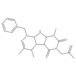 1-benzyl-3,4,9-trimethyl-7-(2-methylprop-2-enyl)-5a,9a,10,10a-tetrahydro-4H-purino[8,7-c][1,2,4]triazine-6,8-dione Structure