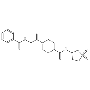 1-[(benzoylamino)acetyl]-N-(1,1-dioxidotetrahydro-3-thienyl)-4-piperidinecarboxamide结构式