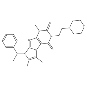1,6,7-trimethyl-3-(2-morpholinoethyl)-8-(1-phenylethyl)-1H-imidazo[2,1-f]purine-2,4(3H,8H)-dione结构式