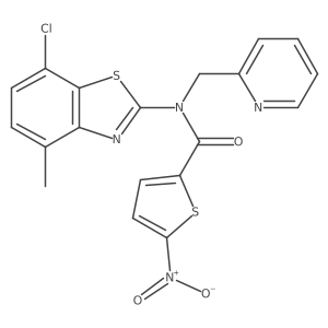 N-(7-chloro-4-methylbenzo[d]thiazol-2-yl)-5-nitro-N-(pyridin-2-ylmethyl)thiophene-2-carboxamide结构式