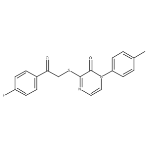 3-((2-(4-fluorophenyl)-2-oxoethyl)thio)-1-(p-tolyl)pyrazin-2(1H)-one结构式