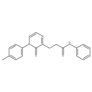 2-((3-oxo-4-(p-tolyl)-3,4-dihydropyrazin-2-yl)thio)-N-phenylacetamide结构式