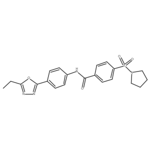 N-[4-(5-ethyl-1,3,4-oxadiazol-2-yl)phenyl]-4-(pyrrolidine-1-sulfonyl)benzamide Structure