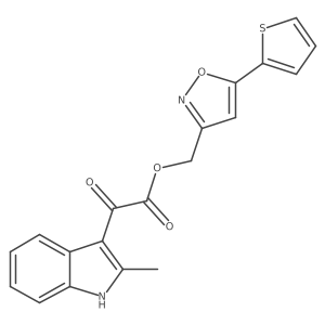 (5-(thiophen-2-yl)isoxazol-3-yl)methyl 2-(2-methyl-1H-indol-3-yl)-2-oxoacetate Structure
