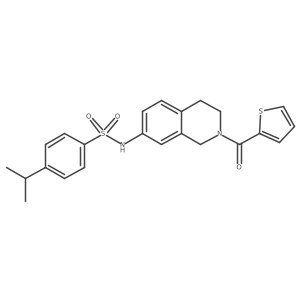 4-isopropyl-N-(2-(thiophene-2-carbonyl)-1,2,3,4-tetrahydroisoquinolin-7-yl)benzenesulfonamide结构式