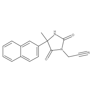 2-[4-Methyl-4-(naphthalen-2-yl)-2,5-dioxoimidazolidin-1-yl]acetonitrile Structure