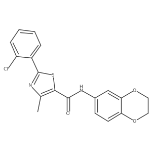 2-(2-chlorophenyl)-N-(2,3-dihydro-1,4-benzodioxin-6-yl)-4-methyl-1,3-thiazole-5-carboxamide Structure