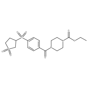 Ethyl 4-({4-[(1,1-dioxidotetrahydrothiophen-3-yl)sulfonyl]phenyl}carbonyl)piperazine-1-carboxylate结构式