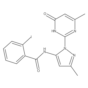 2-iodo-N-(3-methyl-1-(4-methyl-6-oxo-1,6-dihydropyrimidin-2-yl)-1H-pyrazol-5-yl)benzamide Structure