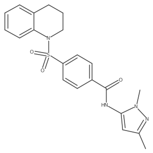 N-(1,3-dimethyl-1H-pyrazol-5-yl)-4-(1,2,3,4-tetrahydroquinoline-1-sulfonyl)benzamide结构式