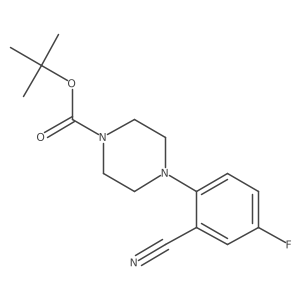 Tert-butyl 4-(2-cyano-4-fluorophenyl)piperazine-1-carboxylate结构式