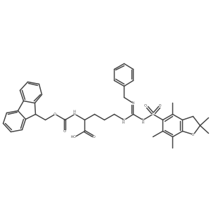 Fmoc-L-Arg(Bzl)(Pbf)-OH结构式