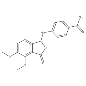 4-[(4,5-Dimethoxy-3-oxo-1,3-dihydro-2-benzofuran-1-yl)amino]benzamide结构式