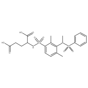 2-(2,4-dimethyl-3-(N-methylphenylsulfonamido)phenylsulfonamido)pentanedioic acid Structure