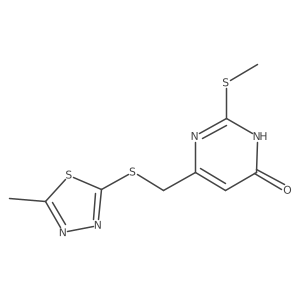6-{[(5-Methyl-1,3,4-thiadiazol-2-yl)thio]methyl}-2-(methylthio)pyrimidin-4(3H)-one Structure