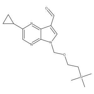 2-Cyclopropyl-5-((2-(trimethylsilyl)ethoxy)methyl)-5H-pyrrolo[2,3-b]pyrazine-7-carbaldehyde结构式