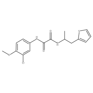 N1-(3-chloro-4-methoxyphenyl)-N2-(1-(thiophen-2-yl)propan-2-yl)oxalamide结构式