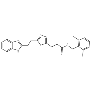 2-({5-[2-(1H-1,3-Benzodiazol-2-YL)ethyl]-1,3,4-oxadiazol-2-YL}sulfanyl)-N-[(2,6-difluorophenyl)methyl]acetamide Structure