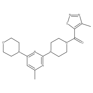 (4-Methyl-1,2,3-thiadiazol-5-yl)(4-(4-methyl-6-morpholinopyrimidin-2-yl)piperazin-1-yl)methanone结构式