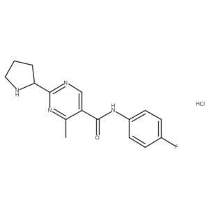 N-(4-fluorophenyl)-4-methyl-2-(pyrrolidin-2-yl)pyrimidine-5-carboxamide hydrochloride Structure