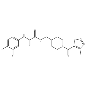 N1-(3-fluoro-4-methylphenyl)-N2-((1-(4-methyl-1,2,3-thiadiazole-5-carbonyl)piperidin-4-yl)methyl)oxalamide结构式