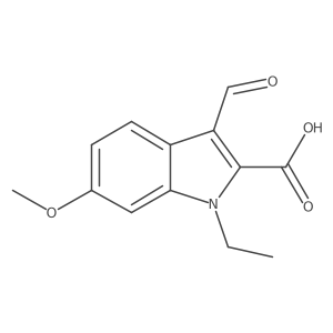 1-Ethyl-3-formyl-6-methoxy-1H-indole-2-carboxylic acid结构式