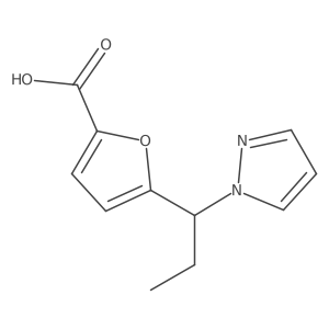 5-(1-(1H-Pyrazol-1-yl)propyl)furan-2-carboxylic acid Structure