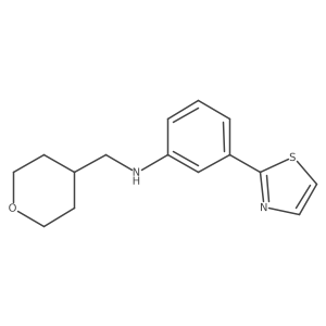 N-(oxan-4-ylmethyl)-3-(1,3-thiazol-2-yl)aniline Structure